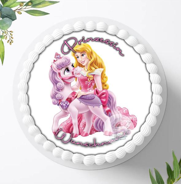Prinzessin Dornröschen mit Wunschname, Tortenaufleger Ø 20cm, 0305z